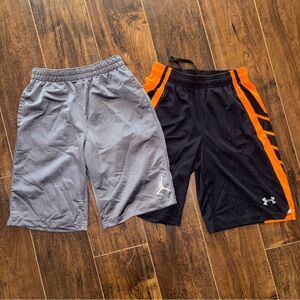 Basketball Short Bundle - Nike Air Jordan and Under Armour - Size YM